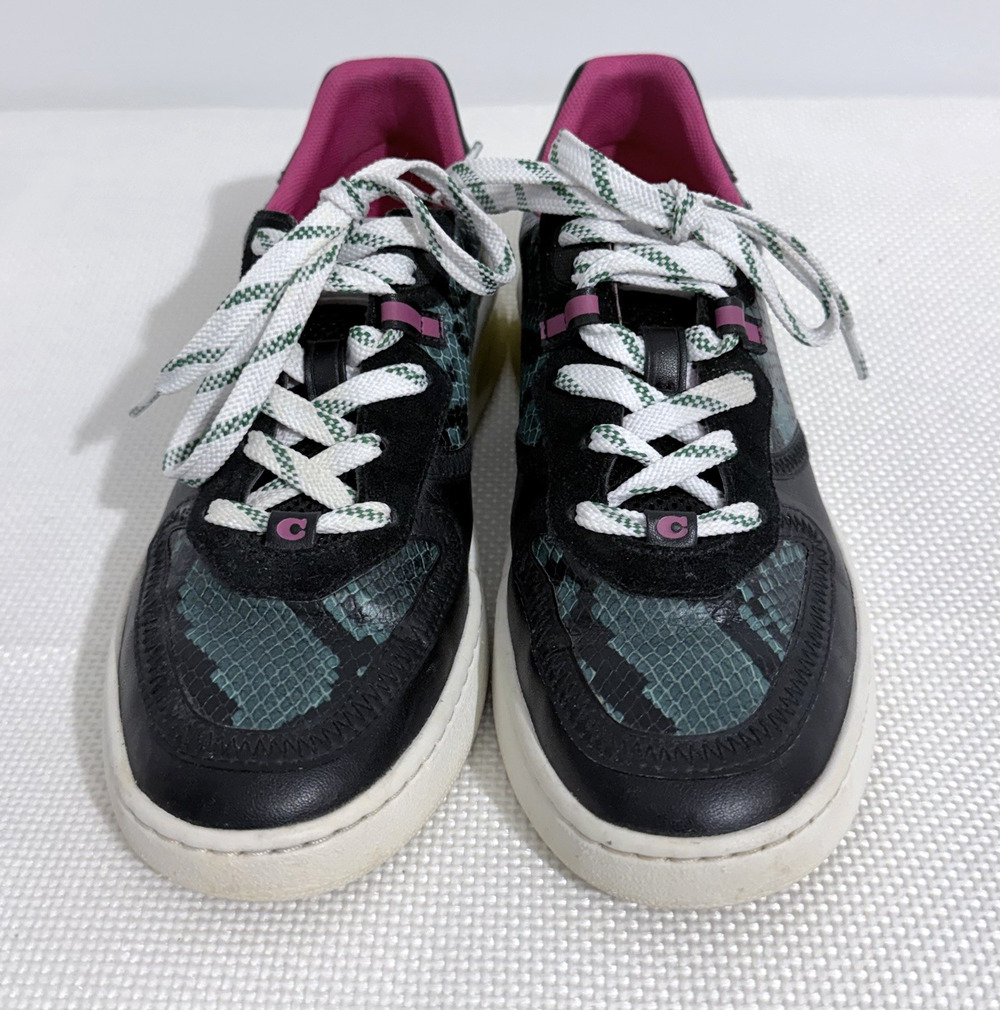 Coach City Sole Court Sneakers Womens US 8B EUS 38.5 Leather Reef Black Logo
